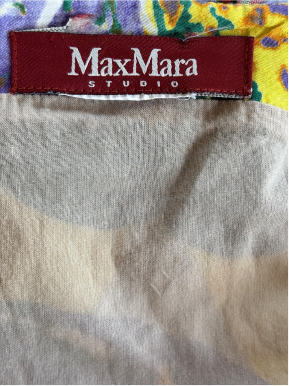 Max Mara Floral Cotton Dress Fit Flare Pockets S - Picture 6 of 7